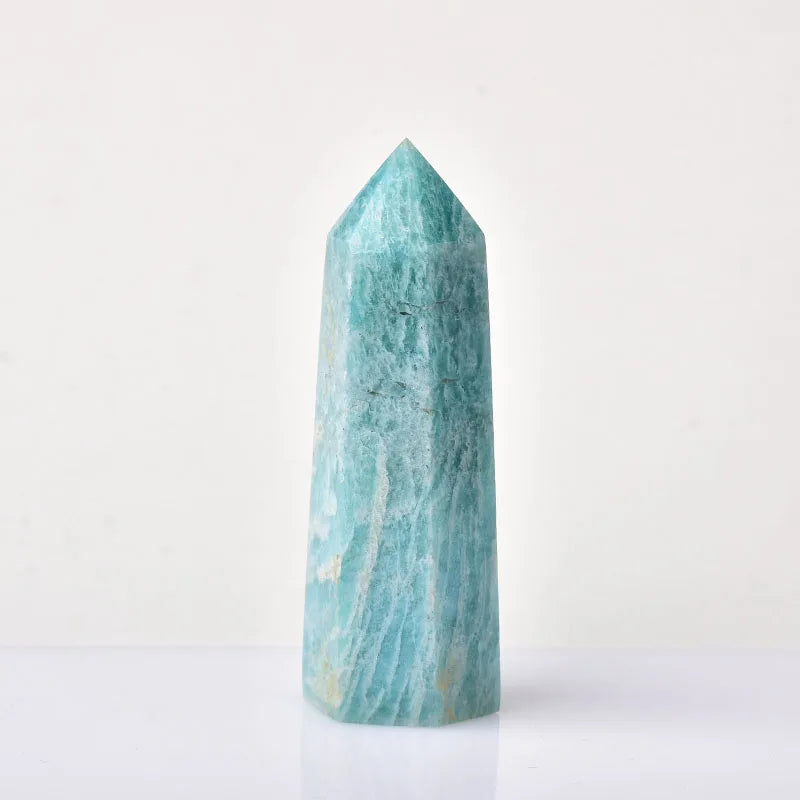 Amazonite Healing Crystal Point – Green Quartz Obelisk for Reiki, Energy Balance & Home Décor