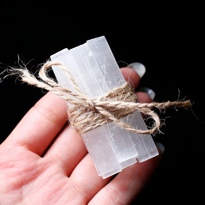 10pcs Natural Selenite Crystal Sticks – White Gypsum Quartz for Healing, Meditation & Mineral Specimen Collection