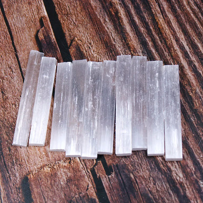 10pcs Natural Selenite Crystal Sticks – White Gypsum Quartz for Healing, Meditation & Mineral Specimen Collection