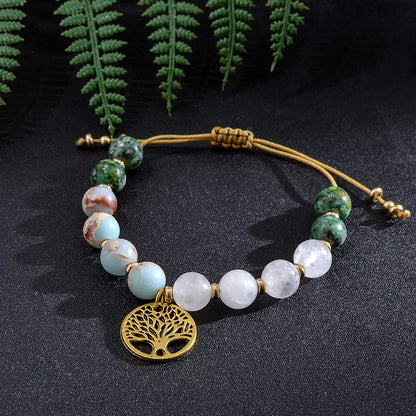 108 Bead Japamala Necklace – White Jade, African Turquoise & Emperor Jasper Meditation Mala for Yoga & Mindfulness (8mm)