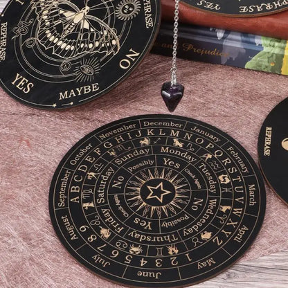 Wooden Star Divination & Pendulum Board – 15cm Witchcraft Communication Mat for Fortune Telling & Spiritual Guidance