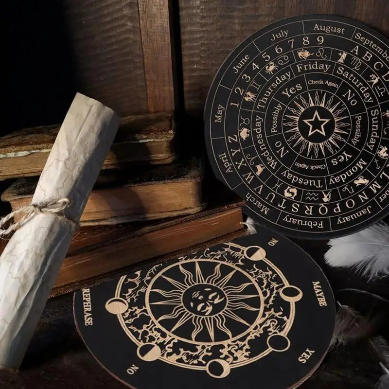 Wooden Star Divination & Pendulum Board – 15cm Witchcraft Communication Mat for Fortune Telling & Spiritual Guidance