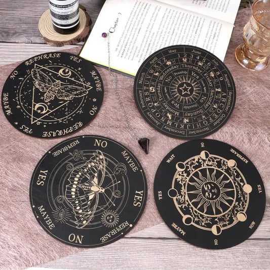 Wooden Star Divination & Pendulum Board – 15cm Witchcraft Communication Mat for Fortune Telling & Spiritual Guidance