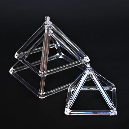 Clear Quartz Crystal Singing Pyramid – Professional Sound Healing Instrument for Yoga, Meditation & Chakra Balancing (3-9 Inch)