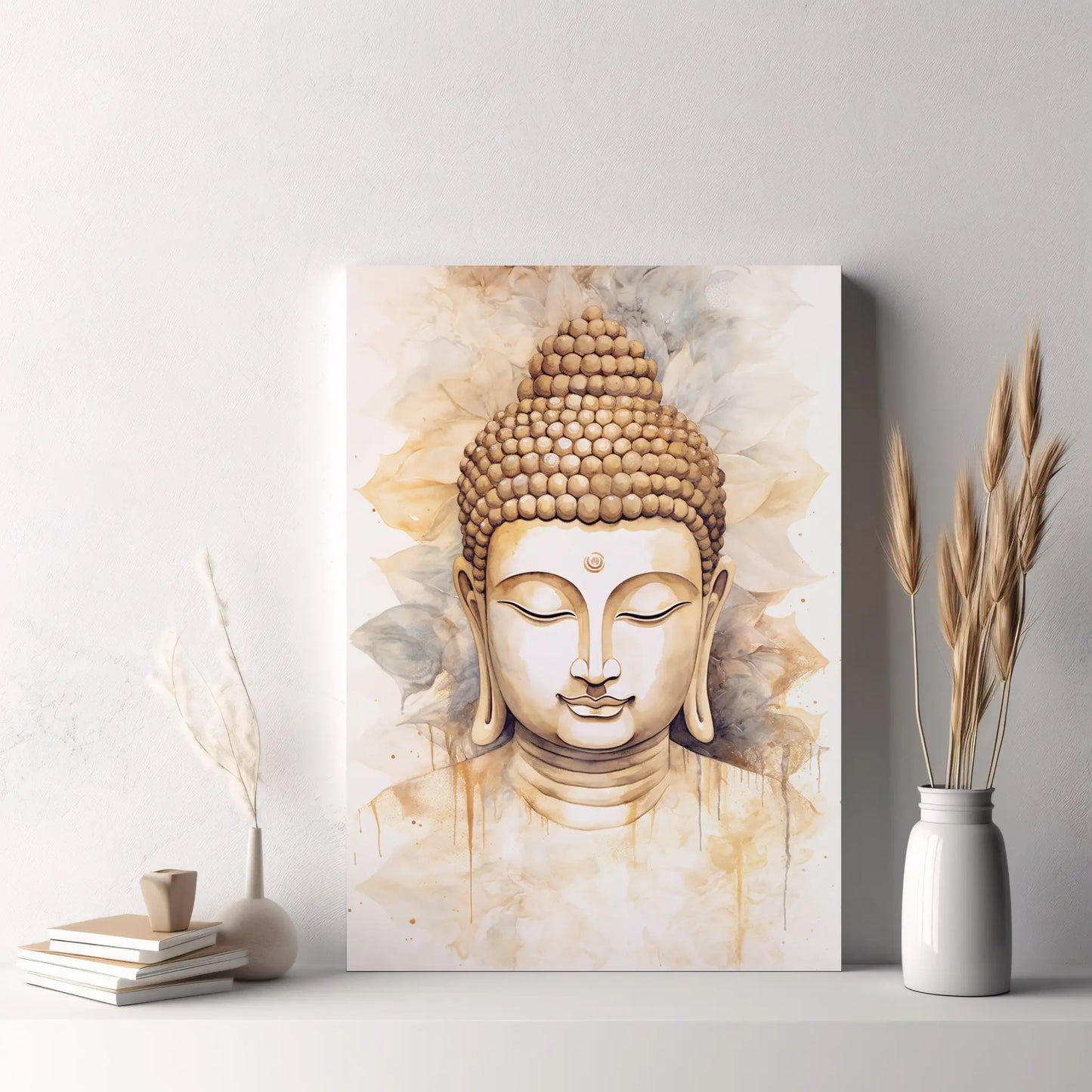 Nordic Tree of Life & Buddha Wall Art – Modern Spiritual Canvas Prints with Lotus, Tai Chi & Yoga Design for Living Room Décor