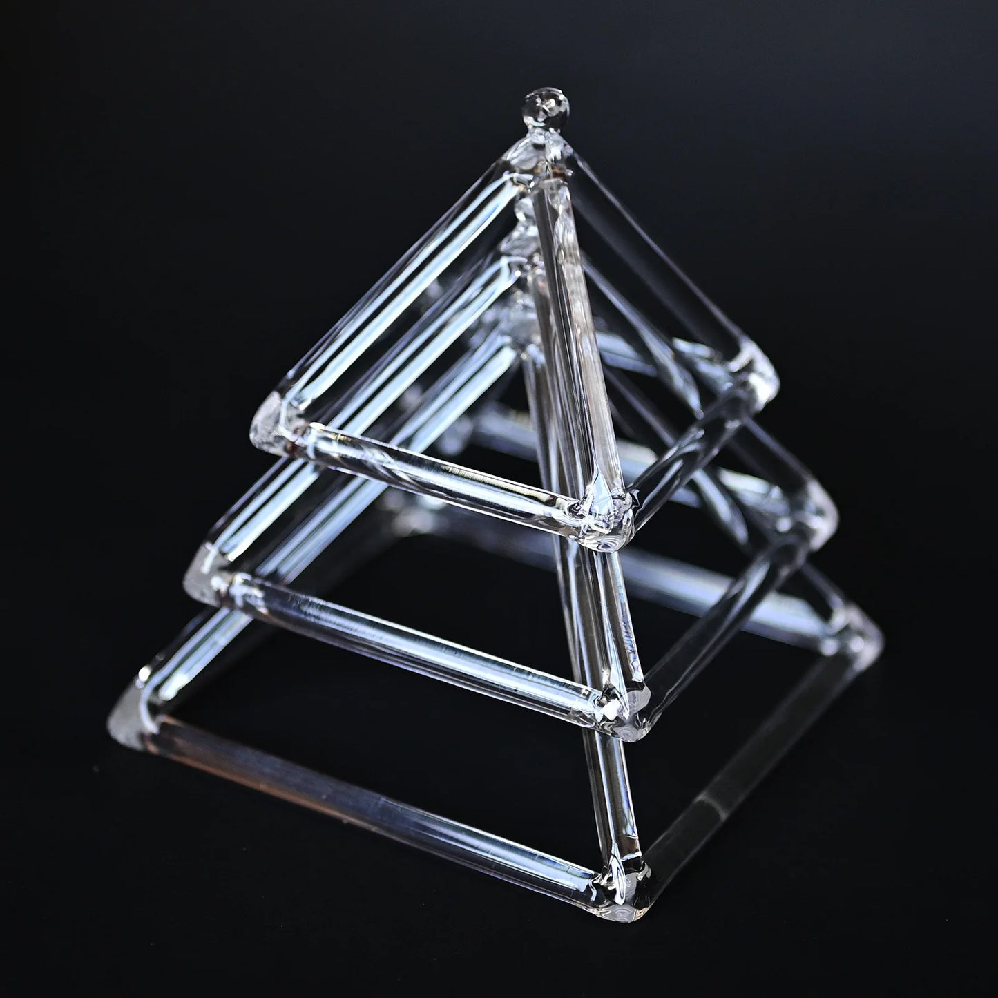 Clear Quartz Crystal Singing Pyramid – Professional Sound Healing Instrument for Yoga, Meditation & Chakra Balancing (3-9 Inch)