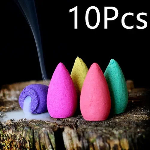 Mixed Natural Backflow Incense Cones – Rose, Jasmine, Lavender, Osmanthus & Sakura Aromas for Relaxation & Meditation